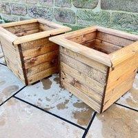 Charles Taylor 2pc Large Planter Set, Brown