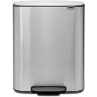 Brabantia 60L Bo Pedal Bin - Matt Steel, Silver