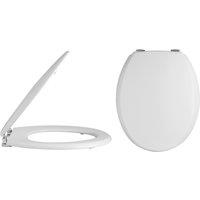 Hudson Reed Traditional Toilet Seat With Chrome Hinges - White, White