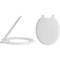 Hudson Reed Traditional Toilet Seat With Plastic Hinges - White, White