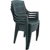 Trabella Parma Stack Chair Green Pack Of 4, Green