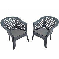 Trabella Savona Lounge Chair Anthracite Pack Of 2, Grey