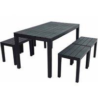 Trabella Roma Rectangular Table With 4 Roma Bench Set Anthracite