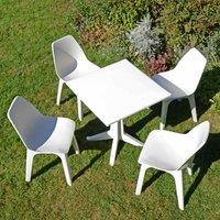 Trabella Ponente Patio Table With 4 Eolo Chairs White