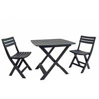 Trabella Brescia Folding Table With 2 Brescia Chairs Set Anthracite