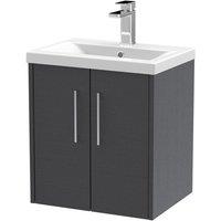 Hudson Reed Juno 50cm Wall Hung Vanity & Basin Graphite Grey, Grey
