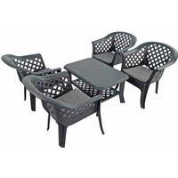 Trabella Savona Coffee Table With 4 Savona Chairs Anthracite, Grey