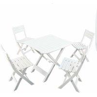 Trabella Brescia Folding Table With 4 Brescia Chairs Set White
