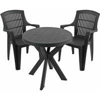 Trabella Tivoli Bistro Table With 2 Parma Chairs Set Anthracite, Grey