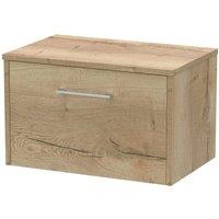 Hudson Reed Juno 600mm Wall Hung Single Drawer Vanity & Worktop - Autumn Oak, Brown