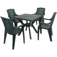 Trabella Turin Square Table With 4 Parma Chairs Set Green, Green