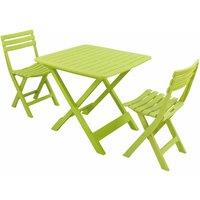 Trabella Brescia Folding Table With 2 Brescia Chairs Set Lime, Green