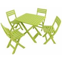 Trabella Brescia Folding Table With 4 Brescia Chairs Set Lime