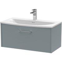 Hudson Reed Juno 800mm Wall Hung Single Drawer Vanity & Curved Basin - Coastal Grey, Grey