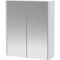 Hudson Reed Juno 600mm Mirror Unit (50/50) - White Ash, White