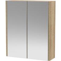 Hudson Reed Juno 600mm Mirror Unit (50/50) - Autumn Oak, Brown