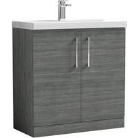 Nuie Arno 800mm Floor Standing 2 Door Vanity & Mid-Edge Basin Anthracite, Grey