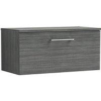 Nuie Arno 800mm Wall Hung 1 Drawer Vanity & Worktop Anthracite, Grey