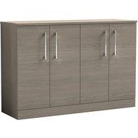Nuie Arno 1200mm Floor Standing 4 Door Vanity & Worktop Grey Vicenza Oak, Grey