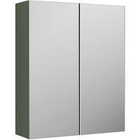Nuie Arno 600mm Mirror Unit (50/50) - Satin Green, Green