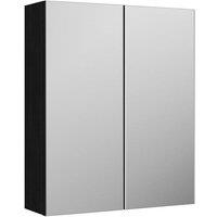 Nuie Arno 600mm Mirror Unit (50/50) - Charcoal Black, Black