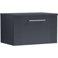 Nuie Deco 600mm Wall Hung Single Drawer Vanity & Worktop - Satin Anthracite, Grey