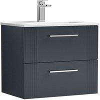 Nuie Deco 600mm Wall 2 Drawer Vanity & Basin 2 - Grey, Grey