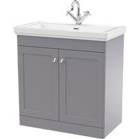 Nuie Classique 800mm Floor Standing Unit 1 Tap Hole - Grey, Grey