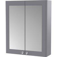 Nuie Classique 600mm Mirror Cabinet - Satin Grey, Grey