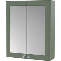 Nuie Classique 600mm Mirror Cabinet - Satin Green, Green