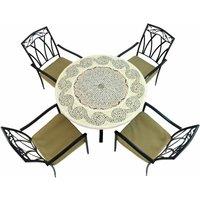 Byron Manor Avignon Dining Table With 4 Ascot Chairs Set, Brown