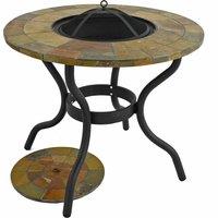 Byron Manor Bayfield Firepit 89Cm Patio Table, Brown