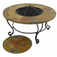 Byron Manor Bayfield Firepit 89Cm Coffee Table, Brown