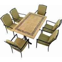 Byron Manor Charleston Dining Table With 6 Ascot Deluxe Chairs Set, Brown