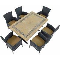 Byron Manor Charleston Dining Table With 6 Stockholm Black Chairs Set