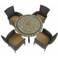 Byron Manor Monterey Dining Table With 4 Stockholm Brown Chairs Set, Brown