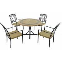 Byron Manor Vermont Dining Table With 4 Ascot Chairs Set, Brown