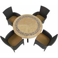Byron Manor Vermont Dining Table With 4 Stockholm Brown Chairs Set, Brown