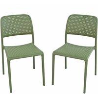Nardi Bistrot Chair Olive Pack Of 2, Green