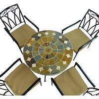 Exclusive Garden Granada 91cm Patio Table with 4 Ascot Chairs Set, Brown