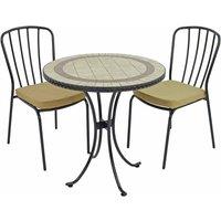 Exclusive Garden Henley 71cm Bistro Table with 2 Milan Chairs Set, Brown