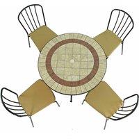 Exclusive Garden Henley 91cm Patio Table with 4 Milan Chairs Set
