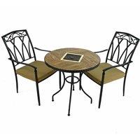 Exclusive Garden Haslemere 71cm Bistro Table with 2 Ascot Chairs Set