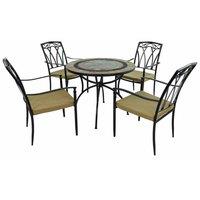 Exclusive Garden Villena 91cm Patio Table with 4 Ascot Chairs Set, Green