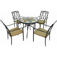 Exclusive Garden Montilla 91cm Patio Table with 4 Ascot Chairs Set, Green