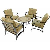 HENLEY 91cm COFFEE TABLE & 4 WINDSOR CHAIRS, EXCLUSIVE GARDEN, ZE/LHNLY9-04WDCD