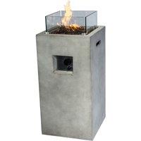 Teamson Home 16.5" Square Gas Fire Pit, Grey