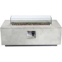 Teamson Home 42" Inch Rectangular Faux Concrete Gas Fire Pit, Grey
