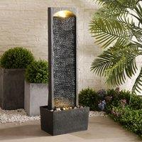 Teamson Home Peaktop Stone Finish Waterfall Fountain Stone Grey Poly Resin RJ-19041-UK, Grey