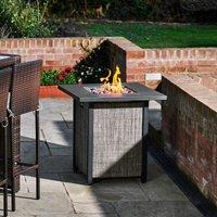 Teamson Home Peaktop Firepit Outdoor Gas Fire Pit Metal Fabric Lava Rock Cover HF28201AA-UK, Brown
